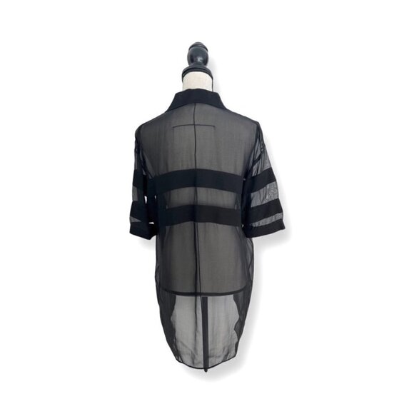 Givenchy Paris sheer stripped silk blouse size 38 - Picture 4 of 6